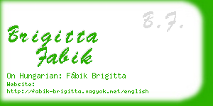brigitta fabik business card